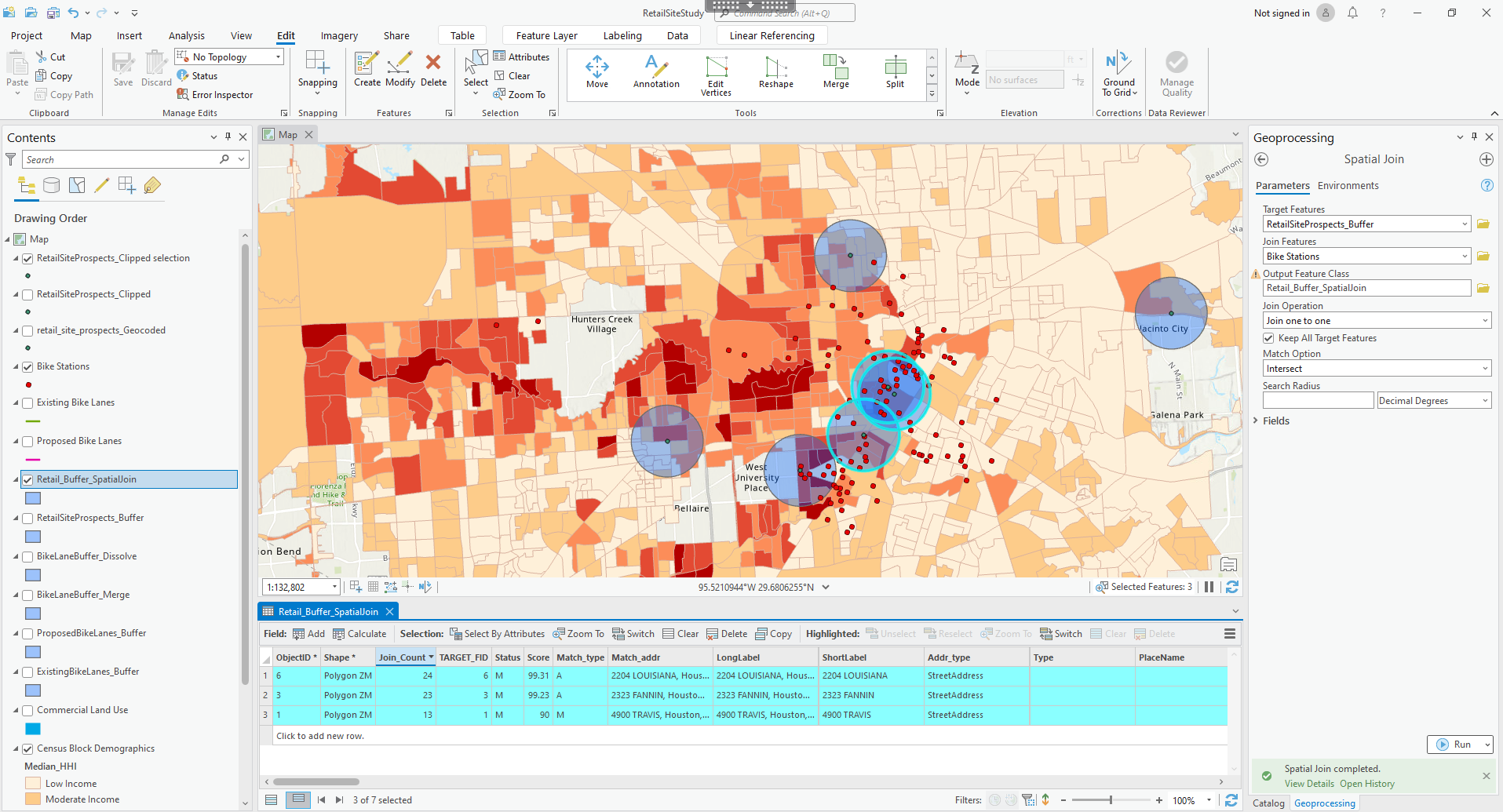 Retail site prospects in ArcGIS Pro